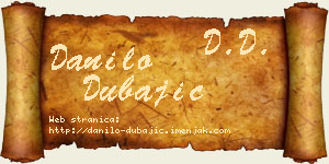 Danilo Dubajić vizit kartica